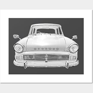 Hillman Minx Series V 1960s classic car monochrome Posters and Art